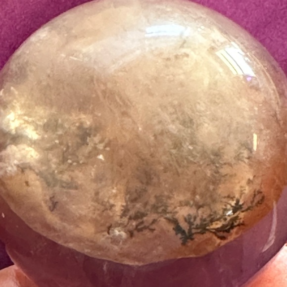 Purple and yellow dendritic fluorite sphere.  Rare and beautiful. - Picture 9 of 9